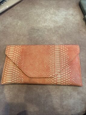 Coral Textured Envelope Clutch